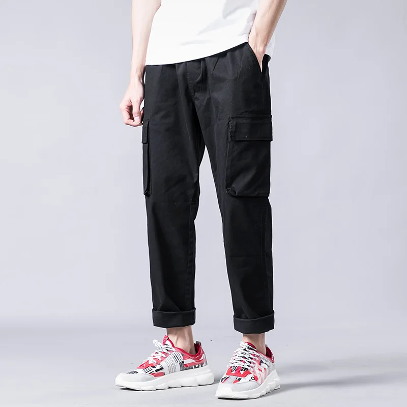 سراويل عمال عصرية للرجال مستقيمة وفضفاضة غير رسمية من القطن الرقيق للصيف، سراويل طويلة مناسبة تمامًا للشباب #2