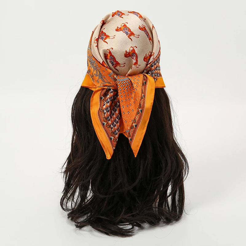 70*70 cm Piazza Sciarpe di seta Donne Scialli Hijab Abaya Velo da donna Turbante islamico Femme Sciarpa per la testa Foulard Bandana Spiaggia Pareo 2025