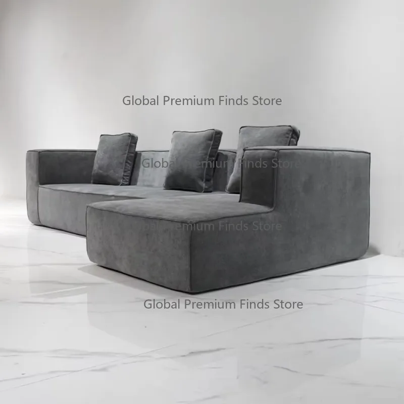 Modern Design Dark Grey Foam Sofa Set High Density Fabric Compression Vacuum Compress for Villa Apartment School Hospital Mall 3