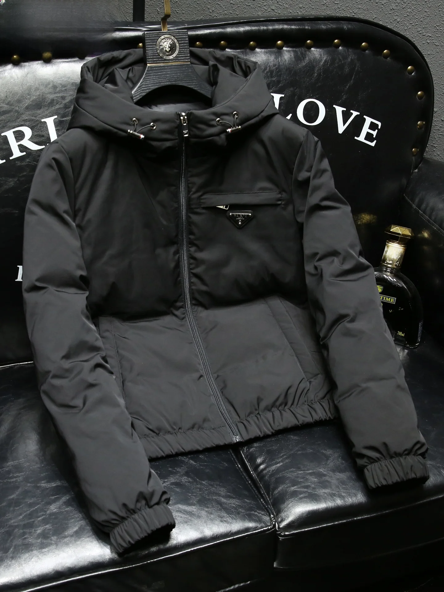 

High-End Trendy Triangular Logo Hooded down Jaet Men's Winter New 90 White Du Feather Warmth Sli Casual Urban Faion