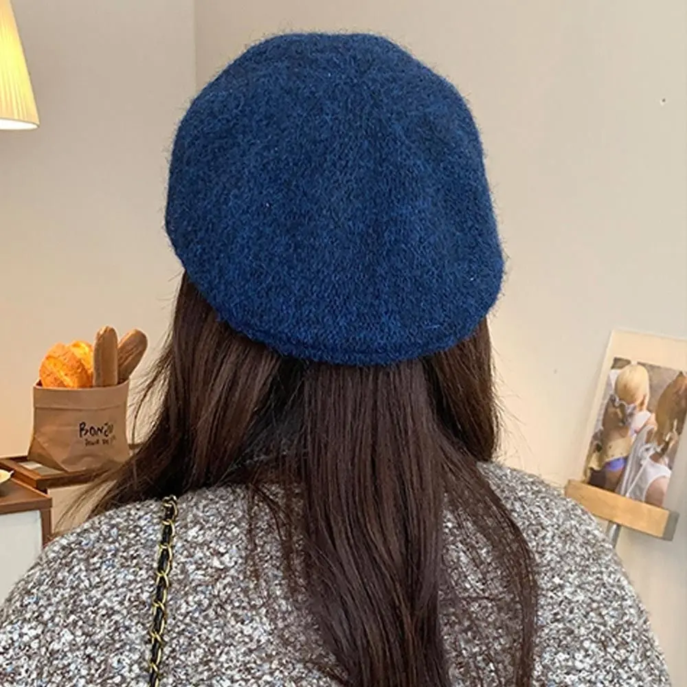 

Fashion Warm Winter Berets Hat Solid Color Retro Plain Cap All Matched Soft Felt Berets Women Girls