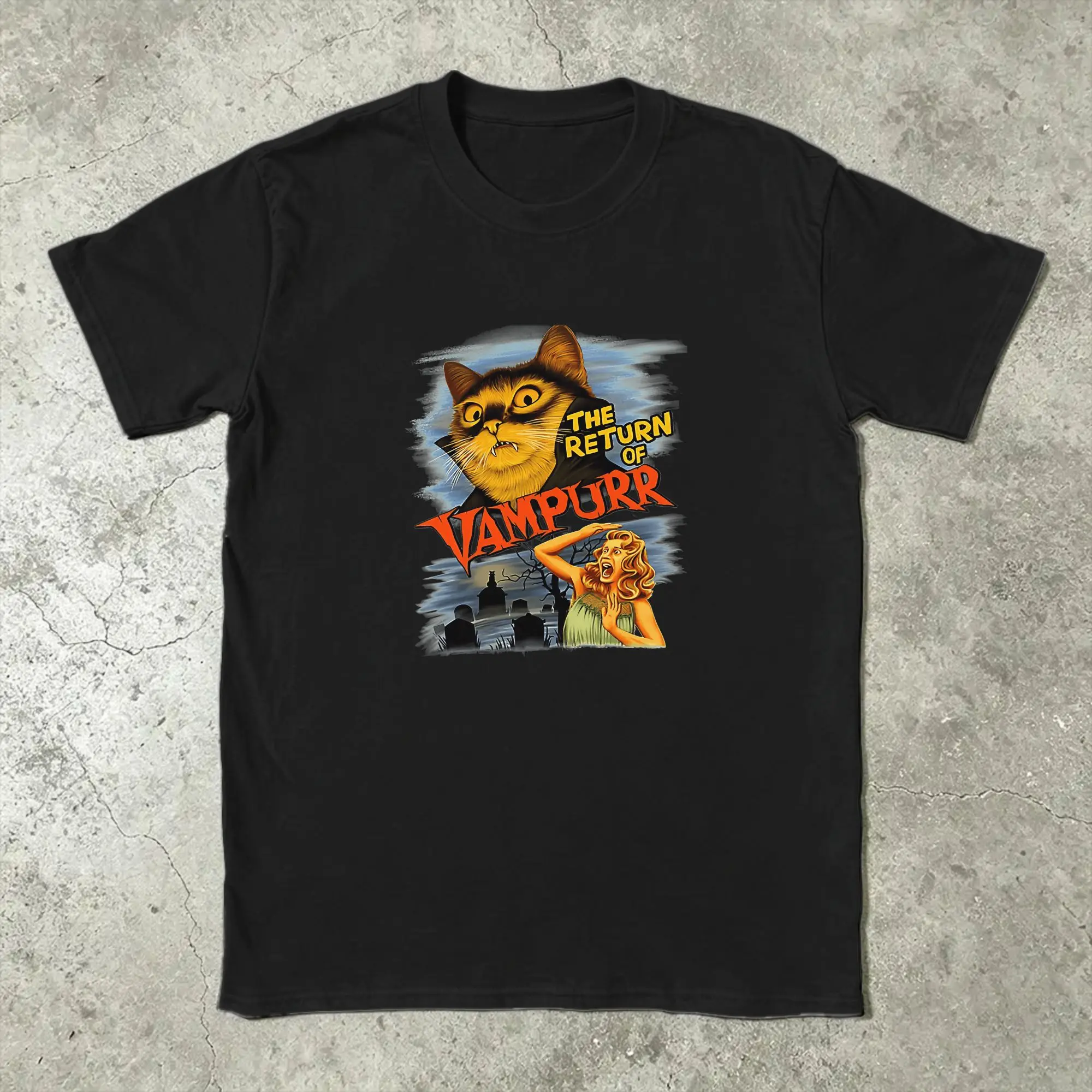 Men The Return of Vampurr T Shirt  100% Cotton Clothing Vintage Short Sleeve Crewneck Tee Shirt Big Size T-Shirts