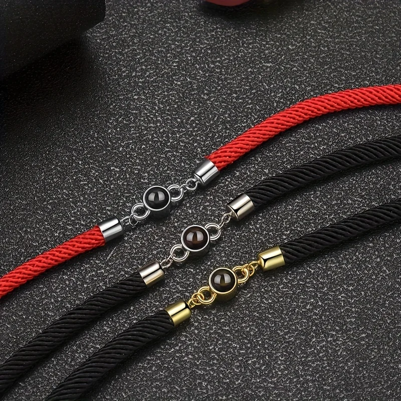 Projection Bracelet 100 Languages I Love You Jewelry For Women Lover Girlfriend Gift 2023 New Trendy Couple Romantic Accessories