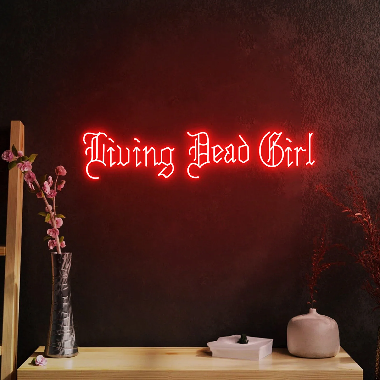 

Неоновая вывеска Living Dead Girl, Декор комнаты в готическом стиле для девочек, Украшение спальни в готическом стиле, Подарок на день рождения Living Dead Girl, Готическая художественная стена