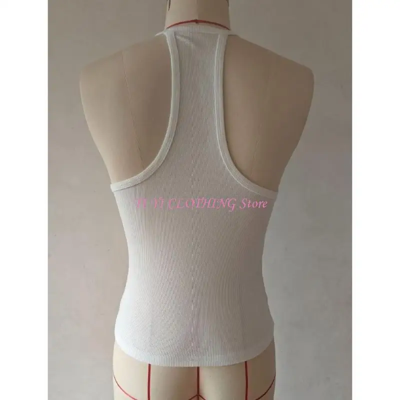 N5KF Women's Fit V Neck Racerback Top Sleeveless Ribbed For Summer Workout