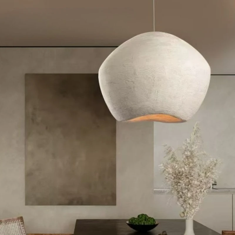 Retro Rotundity LED Pendant Lamp Wabi-Sabi Decorative Restaurant Bedroom Living Room Study Hotel Atmoshere Ceiling Hanging Light