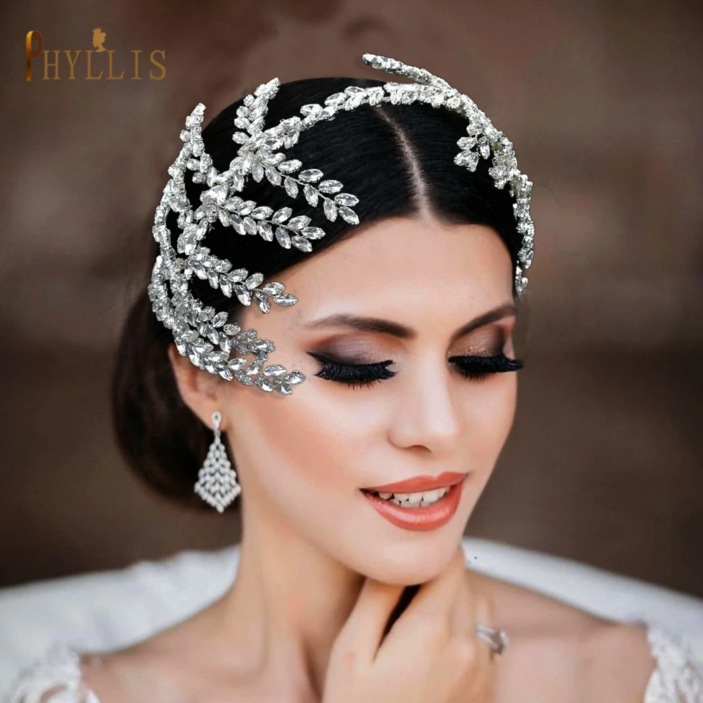 A505 Shiny Bride Headwear Princess Headband Party Tiara Ornaments Wedding Hair Accessories Rhinestone Bridesmaid Head Pieces