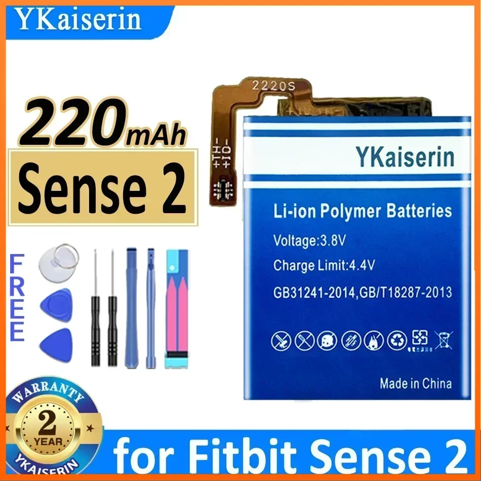 YKaiserin 220mAh Replacement Battery for Fitbit Sense 2 Sense2 Smart Sport Watch High Capacity Batterie Warranty + Track Number