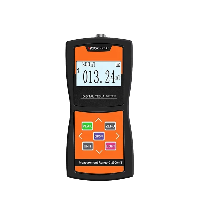 VICTOR 862C Wholesale Handheld AC/DC Gauss Tesla Meter Fluxmeter Surface Magnetic Field Tester digital gauss meter magnetometer