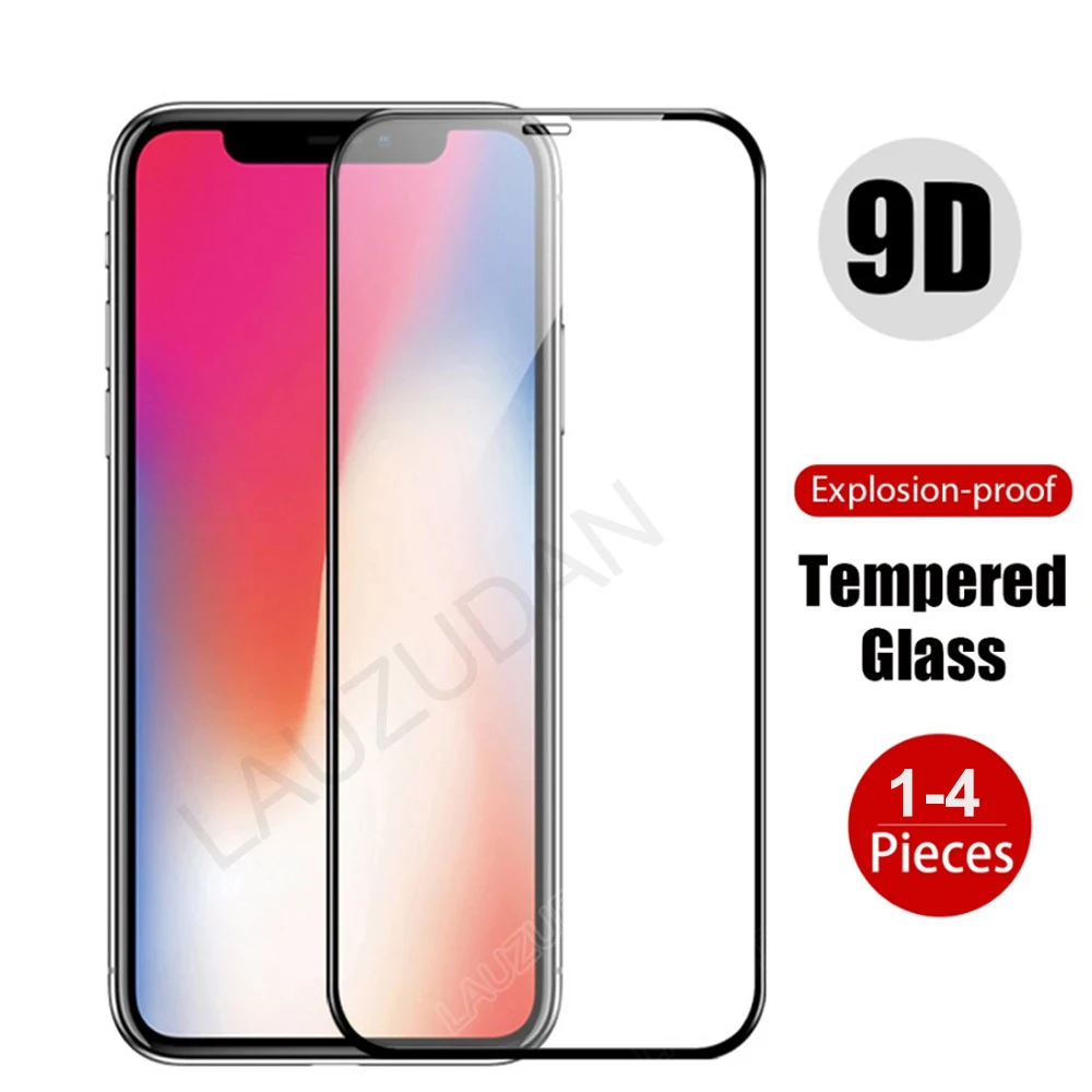 1-4pcs Tempered Glass For iPhone 11 12 13 14 15 Pro XR X XS Max Mini Screen Protector For iPhone 14 15 Pro Plus Protective Glass