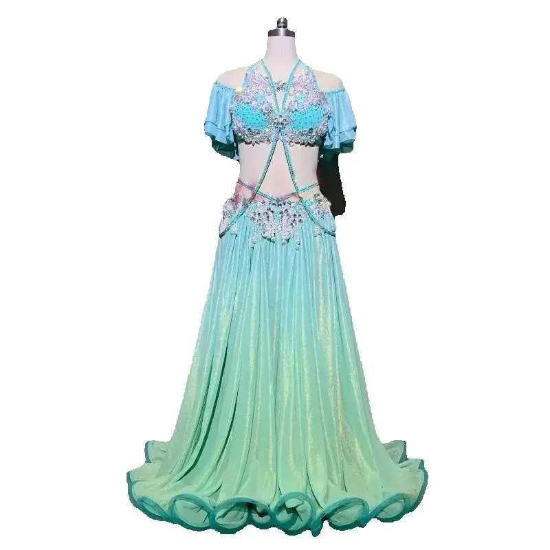 Customized Belly Dance Dress Ladies' Eastern Indian Egyptian Dance Performance Costume Big Skirt Opening Belly Dancing Bra