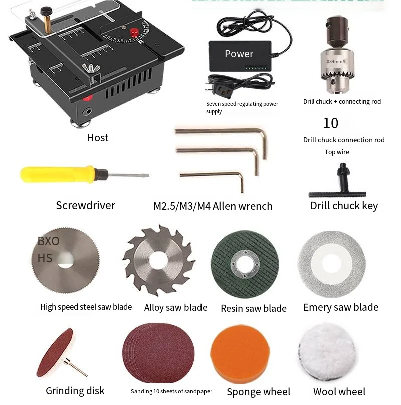 Mini Desktop Small Table Saw Diy Woodworking Acrylic Pvc Electric Saw Precision Model Saw Features Small Cutting Machine  575