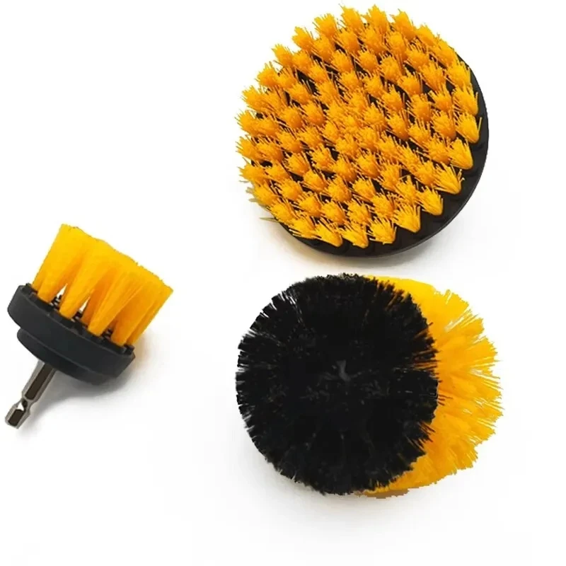 UNTIOR 3Pcs/Set Electric Scrubber Brush Drill Brush Kit Plastic Round Cleaning For Carpet Glass Car Tires Nylon Brushes