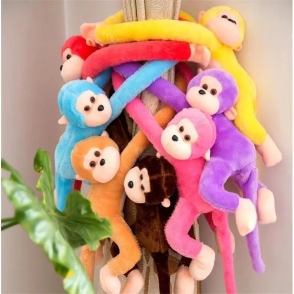 Portable Colorful Long Arm Monkey DIY Children's Stuffed Animal Toy Soft Hanging Stuffed Doll Long-armed Monkey Ornaments