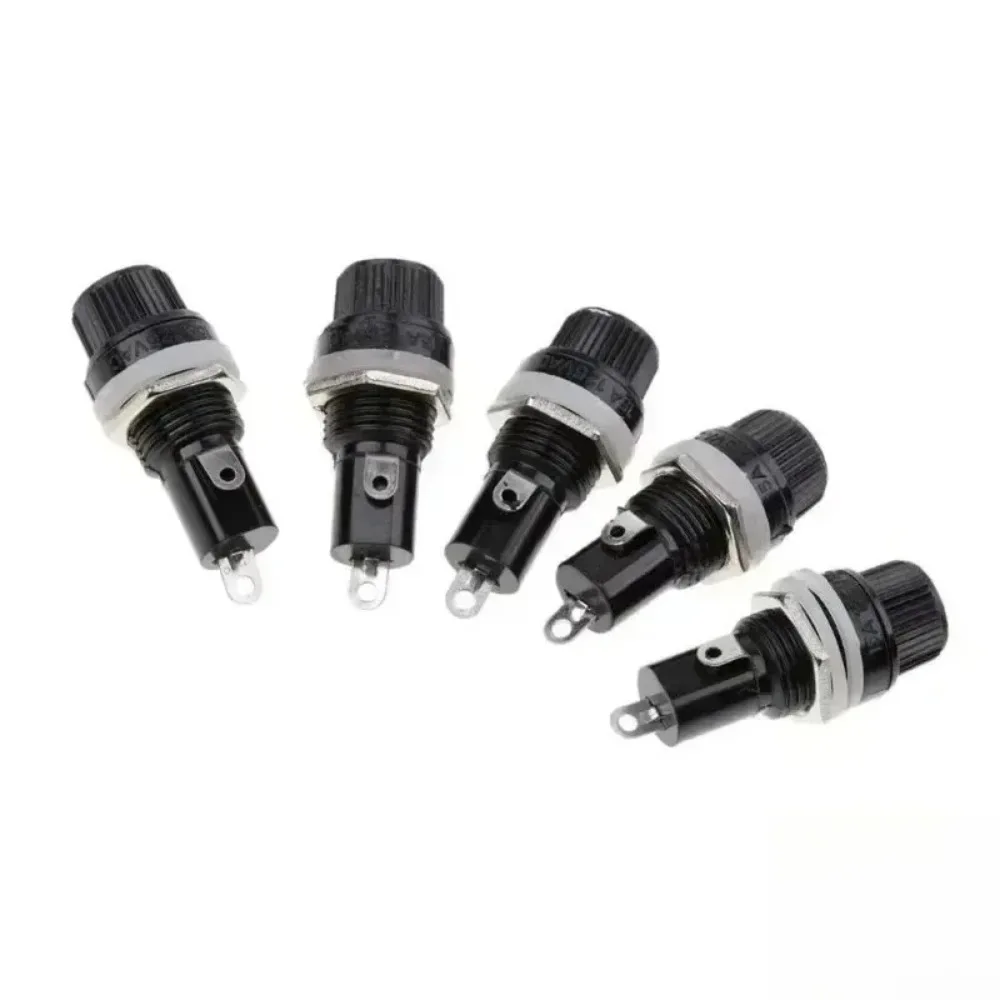 Mounted Fuse Holders 5 Pieces 2025 VCQ for 5*20 10A 250V Thread Screw Cap Panel New Sell Good