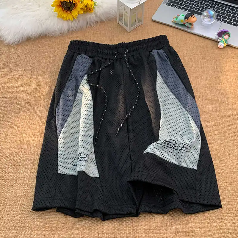 

American Sle Baskeall orts Men's Summer Me Breathable Sports Five-Quarter Loose Fitn Running Qui-Dry Pants