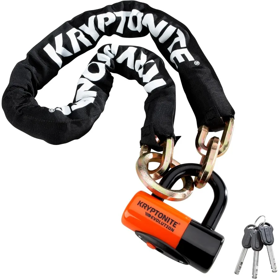 

Kryptonite New York 1213 Cinch Ring Bike Chain Lock 4.2 Feet Long Heavy Duty Anti-Theft Sold Secure Gold Bicycle Chain Lock and