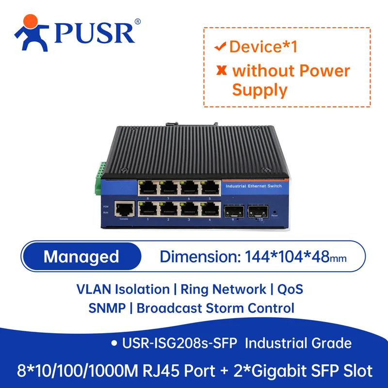 

Порты PUSR 2 SFP 8/16 RJ45 с гигабитным промышленным коммутатором Ethernet 10/1001000 Мбит/с серии USR-2SFP