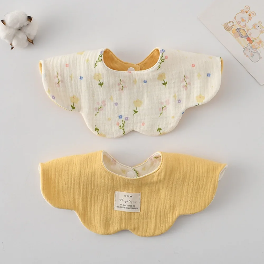

Милый двусторонний полезный нагрудник для кормления из чистого хлопка, марля, дышащий слюнявчик, соска, нагрудник с лепестками для новорожденного малыша