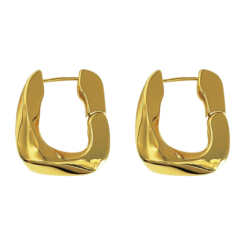 kshmir Twisted geometric U-shaped earrings fashionable metal earrings daily commuting simple geometric jewelry