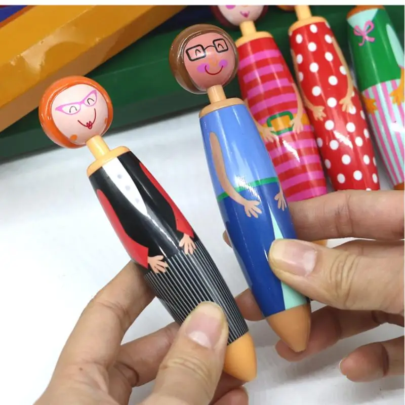 Funny Ballpoint Cartoon Doll Ballpoint Pen Creative Student Ballpoint Pen Stationery Click Ballpoint Pen with Doll Decor