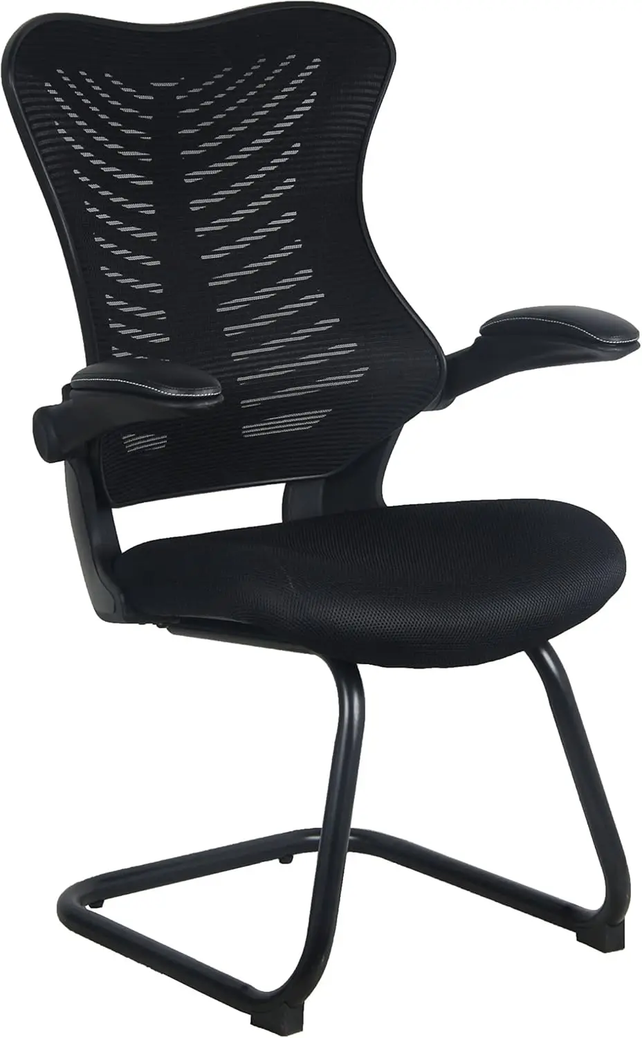 Reception Guest Office Chairs with Flip Up Arms – Comfortable Mesh, Ergonomic Contour, Modern Convertible Furniture