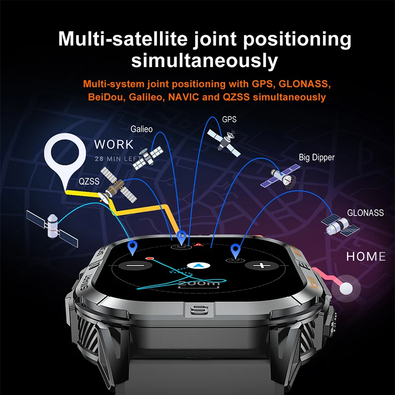 New GPS Smart Watch Men Bluetooth Call 580mAh 3ATM Waterproof Outdoor Sports Fitness Tracker Professional Health Smartwatch