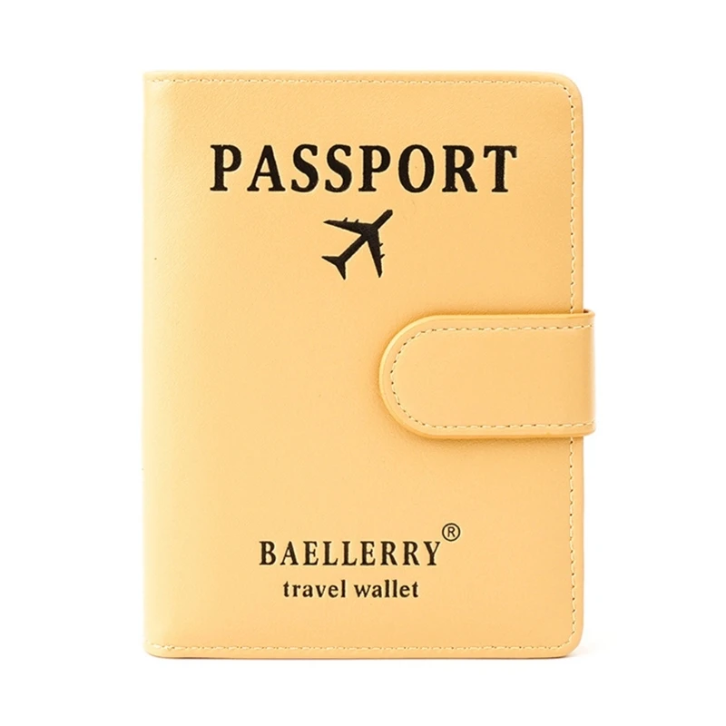 Convenient Simple Plane PU Passport Cover Stylish Credit Card Holder for Adventurers Couples Wedding Gift F3MD