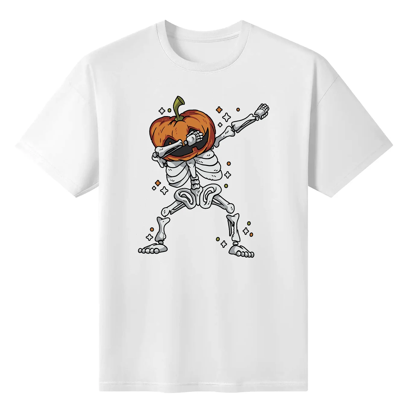 

Halloween Dab Jack O' Lantern Dabbing Pumpkin Skeleton T-Shirt Funny Loose Size Top Tee Shirt