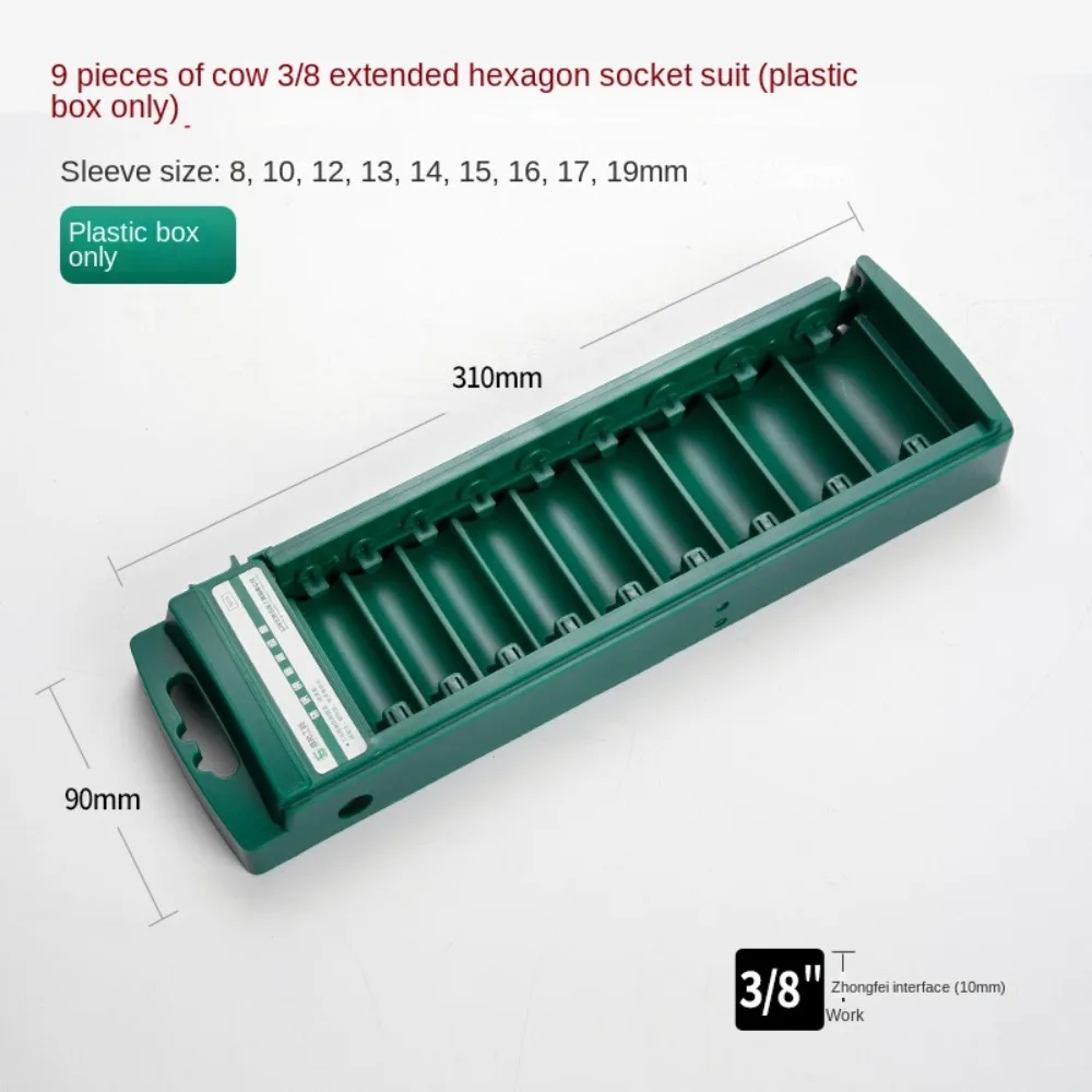 New ABS Wrench Storage Box Plastic Green Storage Tool Multifunctional 1/4" 3/8" 1/2" Wrenchs Holder Hexagonal Bits