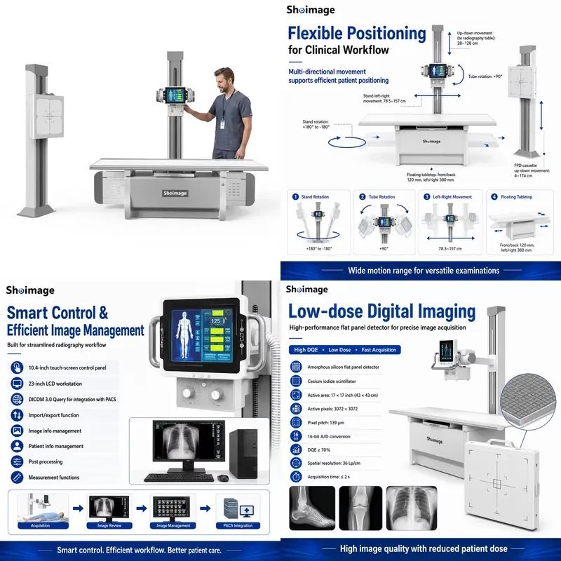 Scanner Radiography System Digital DR Fixed Double Column Xray Machine Medical for Human