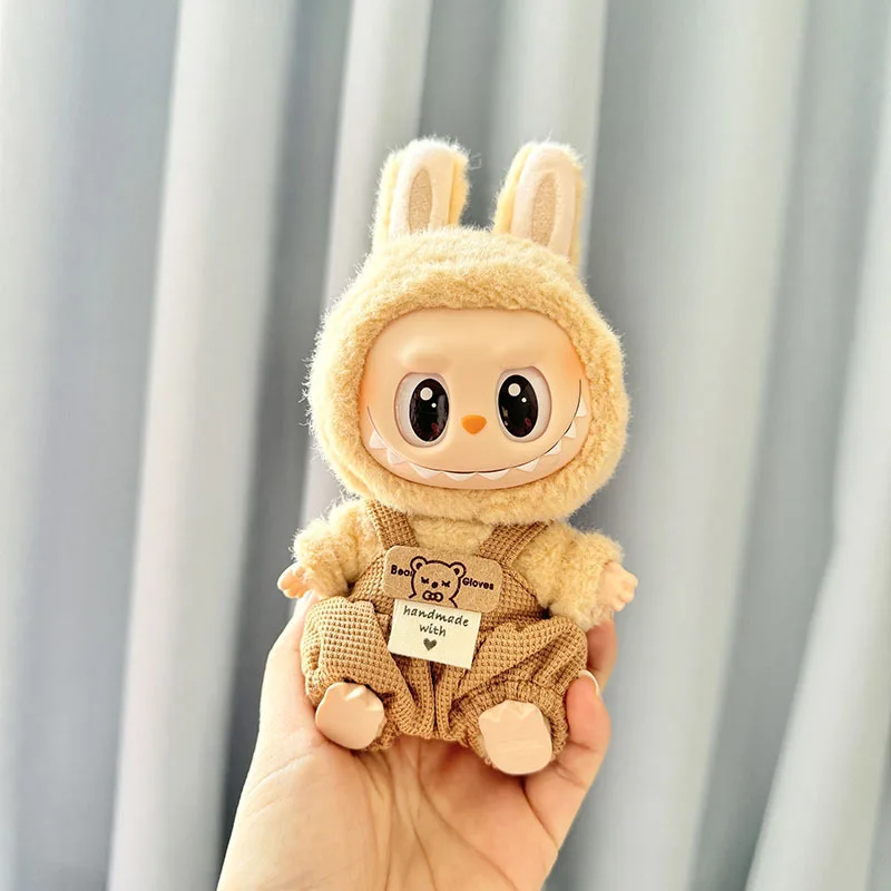 17cm Mini Plush Doll'S Clothes Labubu I II Idol Dolls Sitting Party Cute Bib Pants Clothing Accessories For Korea Kpop Exo