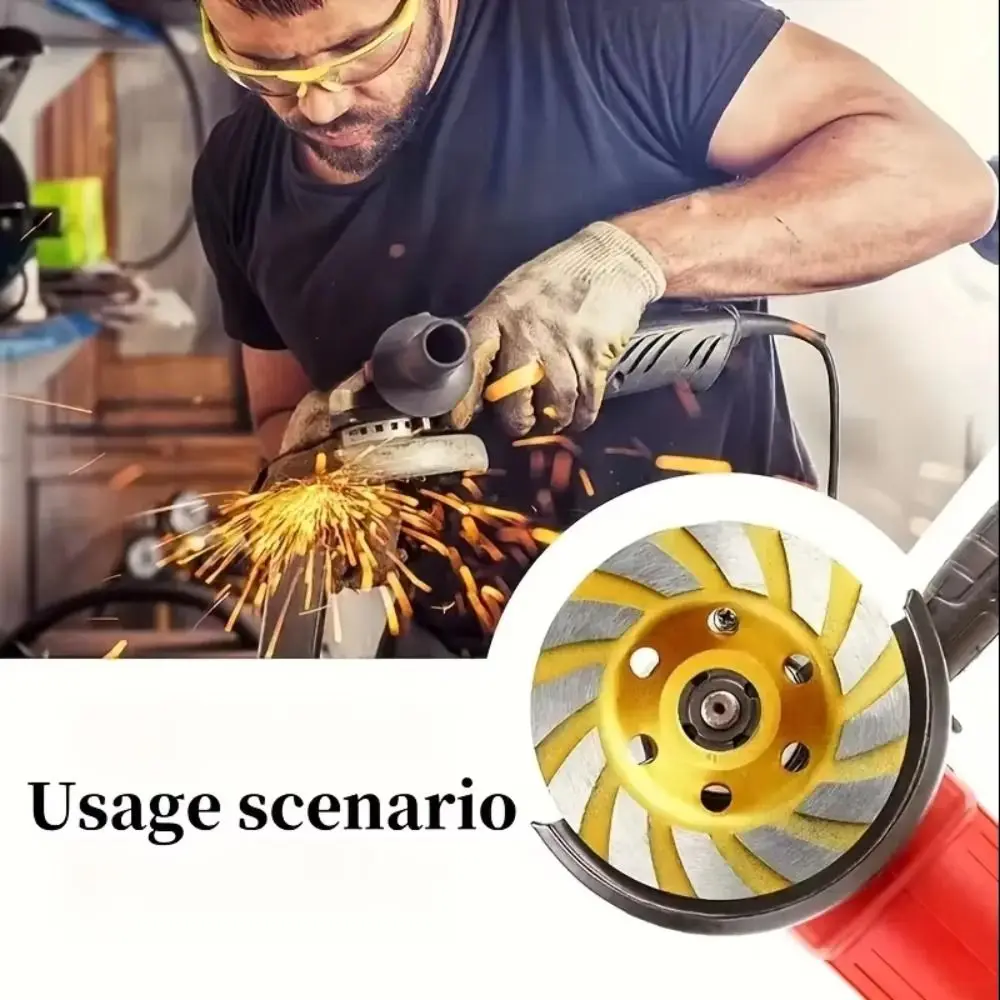 

12-сегментный алмазный шлифовальный круг с керамическим связующим, турбо-дизайн, для угловых шлифовальных машин, с алмазным напылением, для тяжелых работ