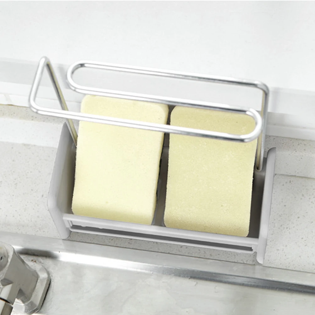 

2pcs Kitchen Sponge Holder Stand Plastic Drain Rack Organizer For Dishcloth Steel Wool Towel Countertop Shelf Lightweight