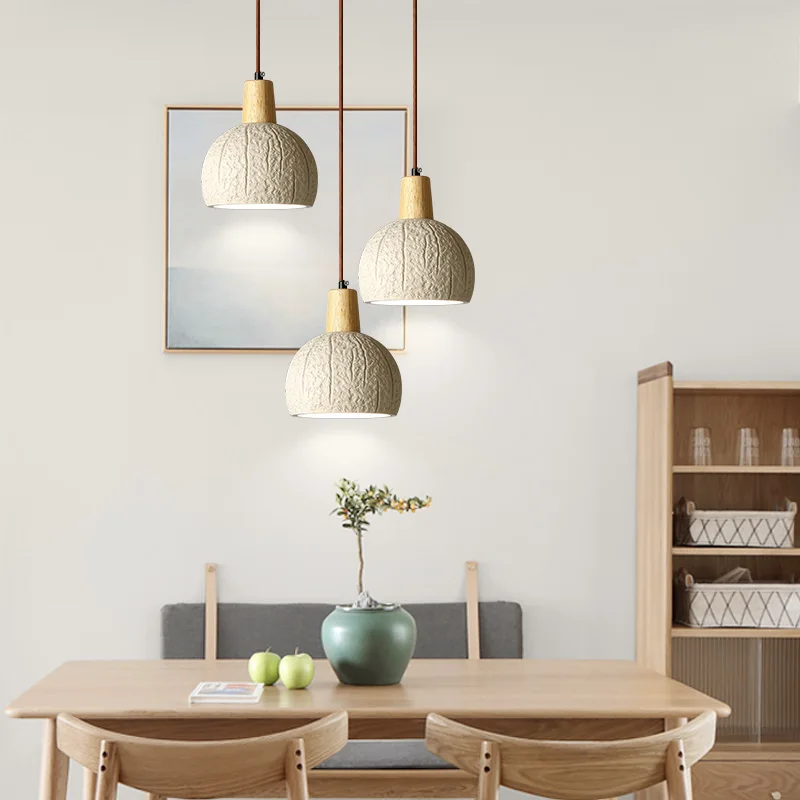 Japanese Wabi-sabi Bedside Cream Chandelier Nordic Niche Designer Dining Room Bar Island Pendant Lamp Home Decor Lights