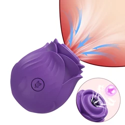 Rose-Sucking Toys Vibrator for Women Tongue Licking Oral Nipple Clitoris Vacuum Stimulator Female Sex Toys Goods for Adults