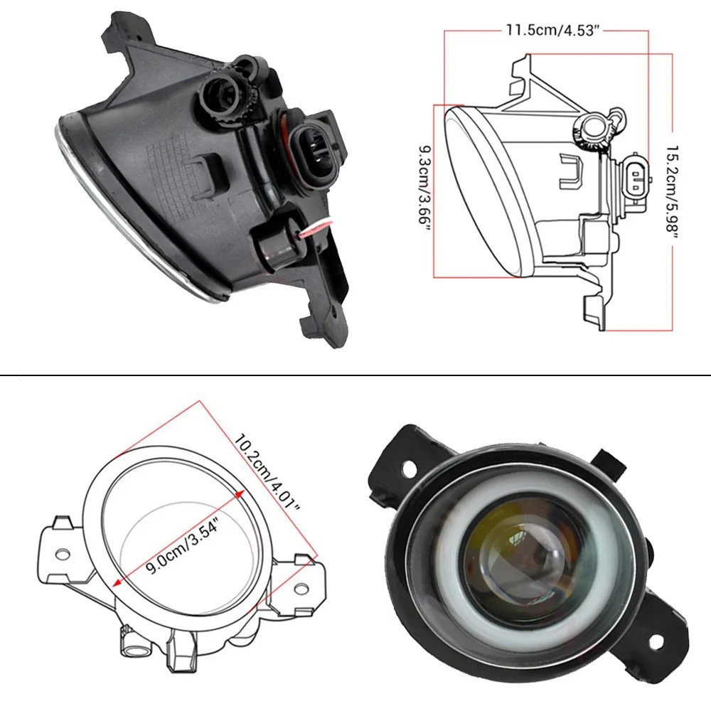 Angel Eye Fog Light Assembly Car Right Left LED Lens Fog Daytime Lamp For Renault Wind Convertible 2010 2011 2012 2013 2014 2015