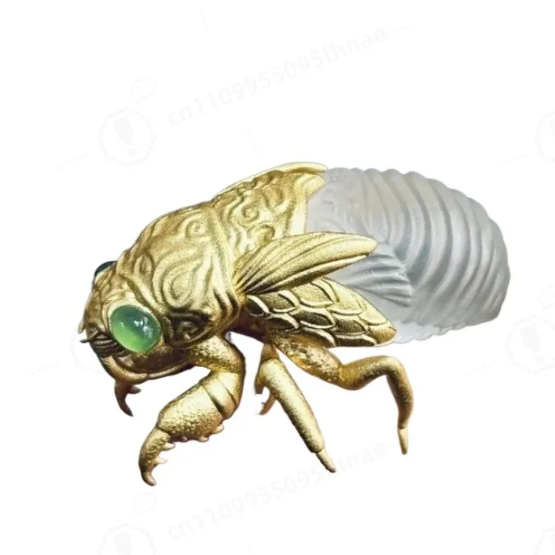 Heavy Craft Golden Cicada Figurine Vintage Unique Light Luxury Table Ornament Trendy Decor for Home Desktop Cabinet Display Gift