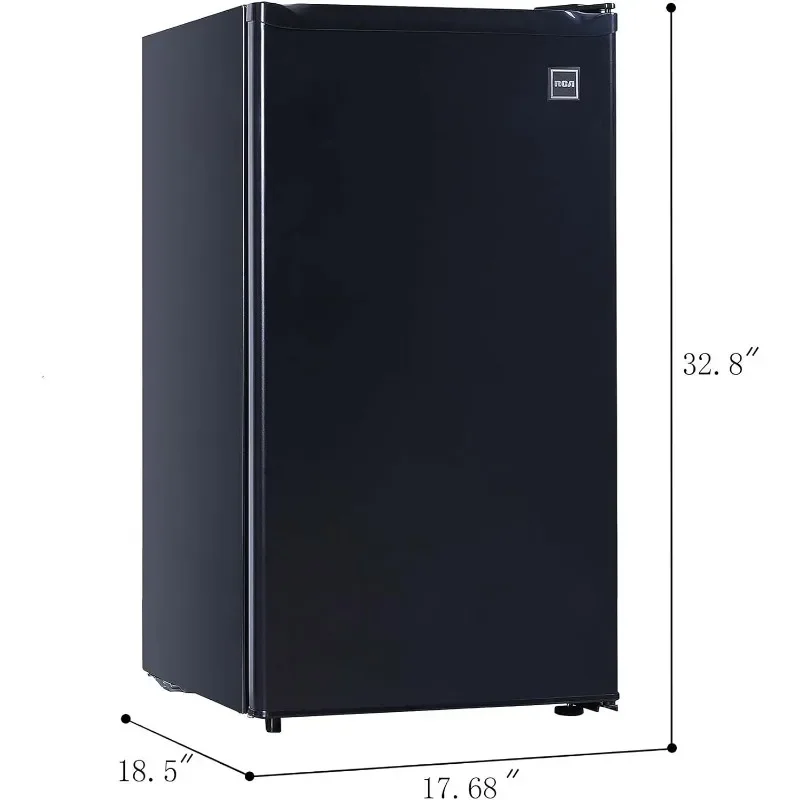 RCA Single Mini RefrigeratorFreezer Compartment Adjustable Thermostat Control Portable Refrigerator