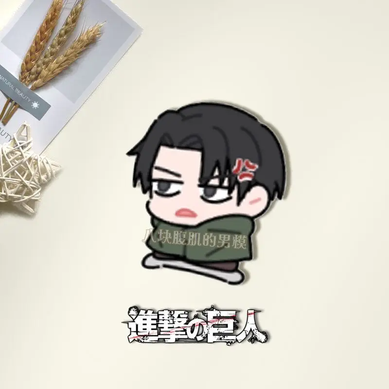 애니메이션 브로치 진격의 거인 행제 조에 리바일 아커만 아크릴 배지 만화 핀 DIY 장식 백팩 옷 액세서리