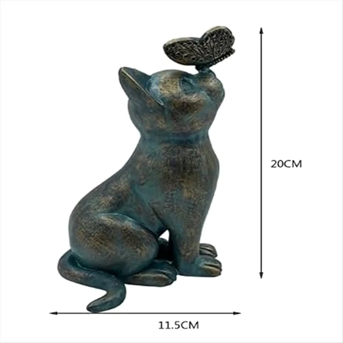 B-est Cat and Butterfly Curiosity Garden Statue, Curiosity Cat Butterfly Garden Statue Decor Cat Sculpture Animal Figurines