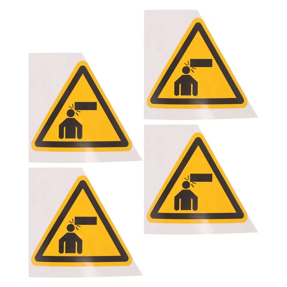 4 Pcs Warning Signs Stickers Stair Door Entry Safety Logo Pvc to Prevent Head Collision
