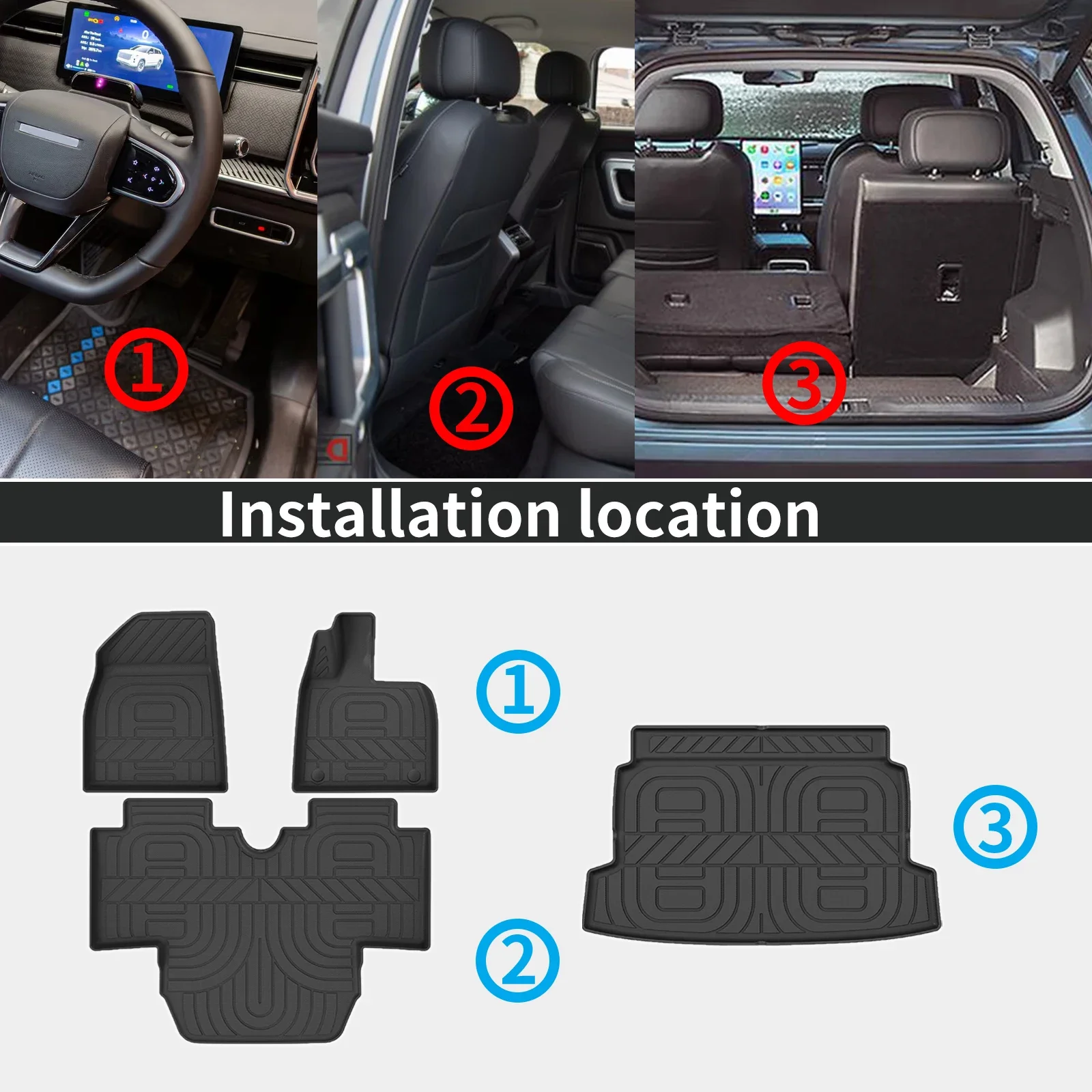 for CHERY Q / QQ3 EV 2026 2027 RHD Custom TPE Floor Mats Full Set Eco-Friendly Waterproof All-Weather Floor Liners Accessories