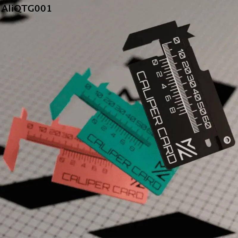 1 PC 3D Printed Mini Vernier Caliper Card Keychain - Portable Measuring Tool Compact Ruler for Everyday Carry