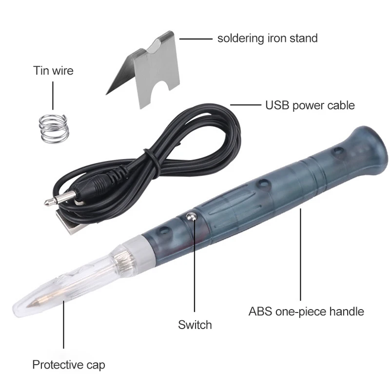 5V 8W USB Besi Solder Profesional Solder Listrik Alat Pemanas Cepat dengan Lampu Indikator untuk Pekerjaan Solder DIY