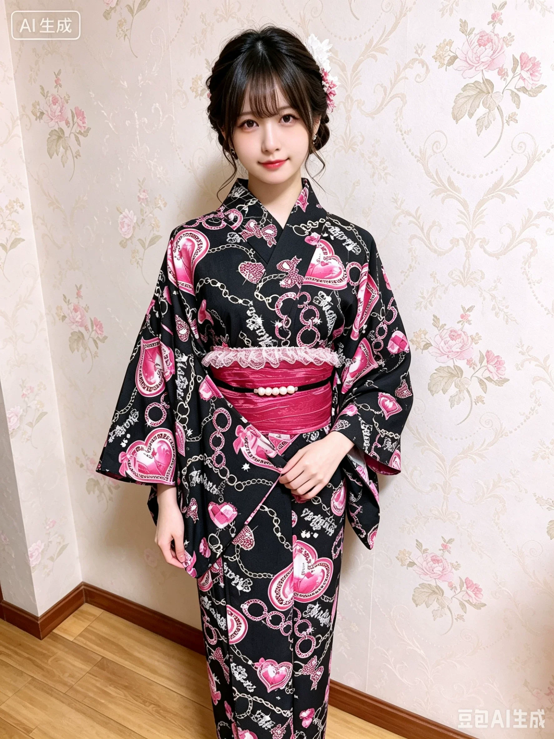 Women's Traditional Yukata – Wrinkle-Resistant Polyester Kimono, Custom-Made Japanese Robe