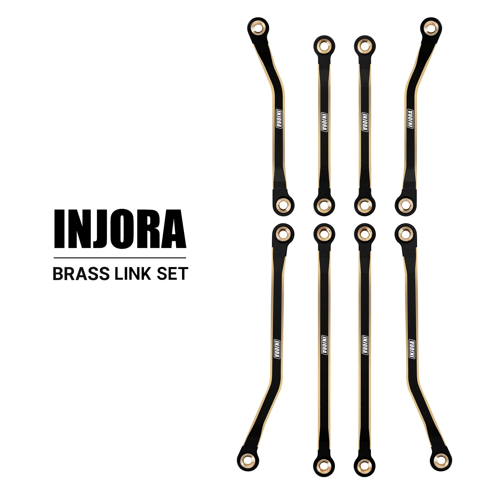 INJORA 48g Black Coating Brass High Clearance Chassis Links Set for 1/18 RC Crawler TRX4M Upgrade Parts (4M-45)