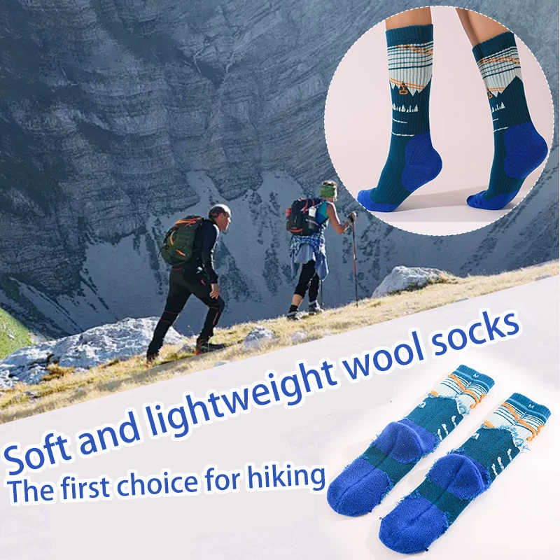 ZHUOHUA 2 Pairs Merino Wool Ski Socks, Thick Thermal Knee High Snow Socks for Kids Girls Women Skiing Snowboarding view 2