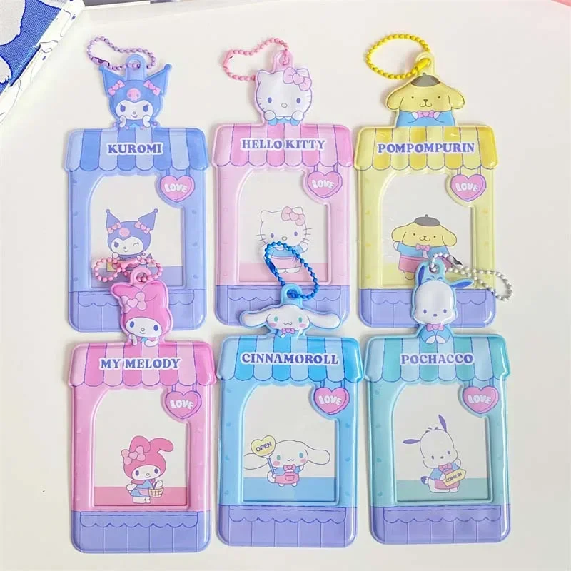 ألبوم صور Miniso Sanrio قلادة كم واقي ، مرحبا كيتي My Melody Kuromi أزياء لطيفة ، ألبوم صور 3 "، هدية للفتيات