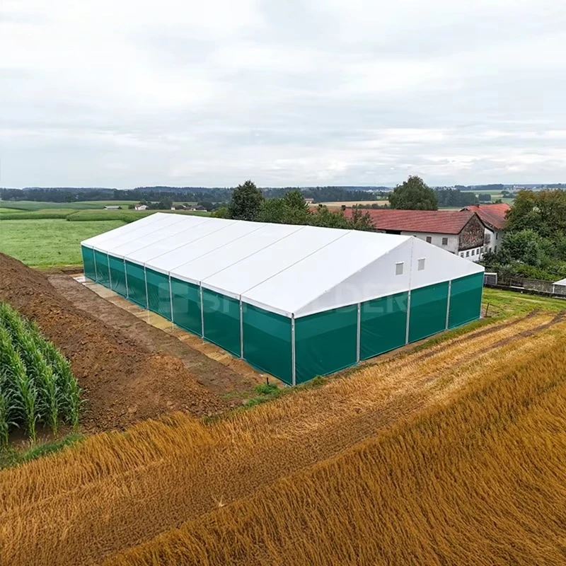 Waterproof PVC Roof Aluminum Structure Industrial Warehouse Tent Customized Heavy Duty Farm Storage Shed Building